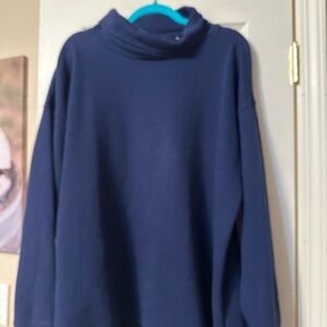 Lands' End Women's Cowl Neck Sweater - Deep Blue